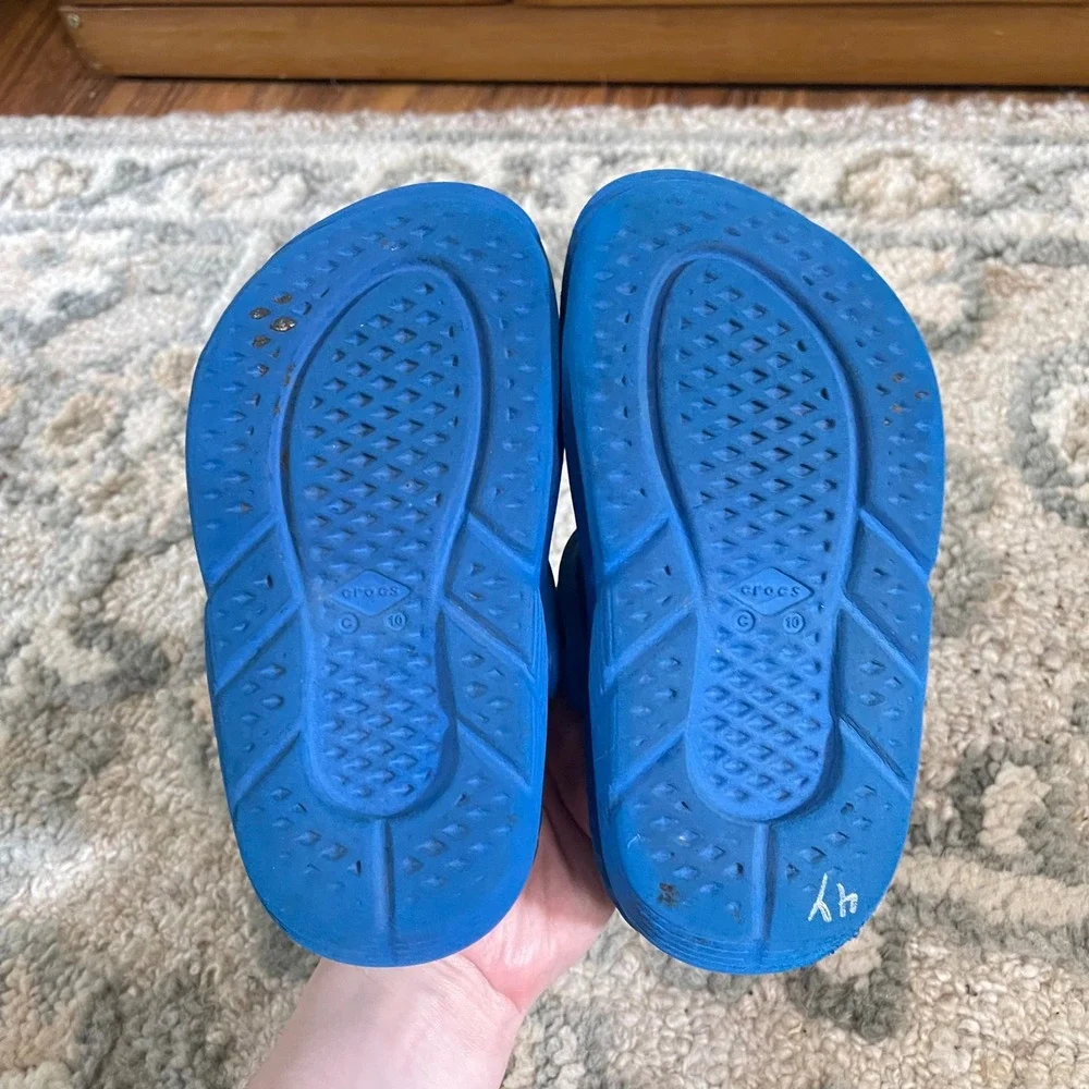 Crocs‎ Toddler Size C10 Boy Baya Clogs Slip-On Blue Pool Hiking Sandal Water